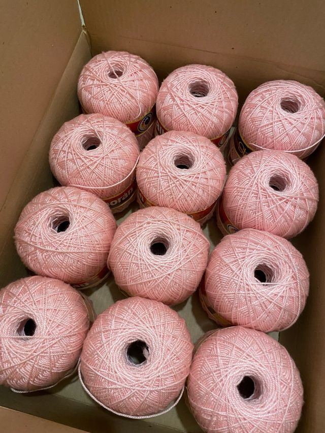 20 ovillos lana Stop Alborán rosa