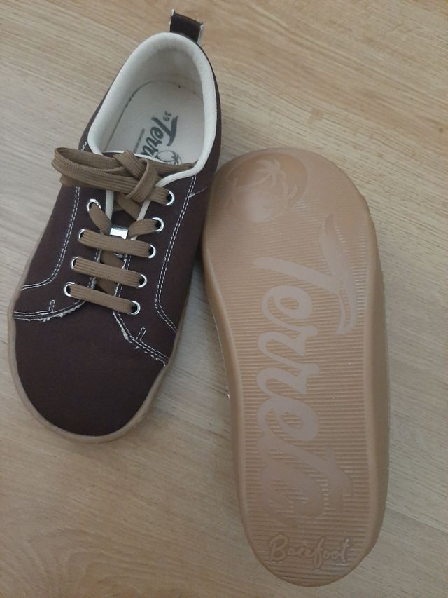Barefoot sneakers zapatillas lona marrón 39