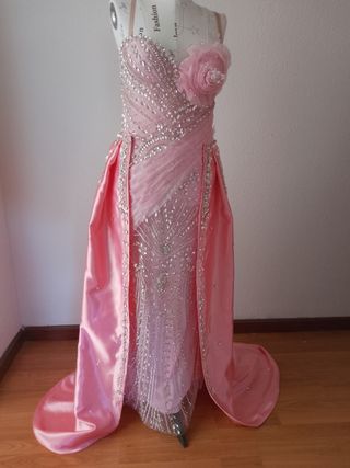 Vestido gitano boda rosa