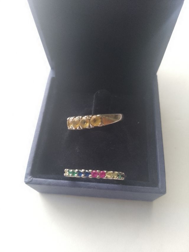 Anillos plata circonitas - tallas 16.y 15 mm.