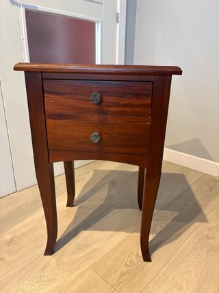 Mesa auxiliar salon 2 cajones madera