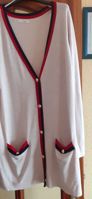 Chaqueta punto beige mujer XL