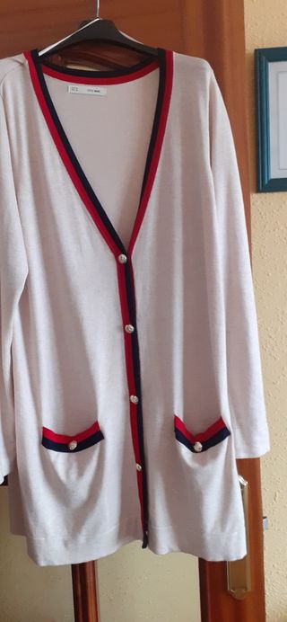 Chaqueta punto beige mujer XL