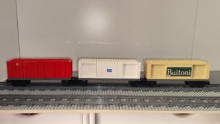 3 Vagoni Container Lego Treno Merci
