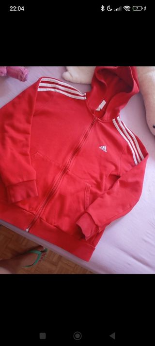 Sudadera Adidas roja , talla como una S