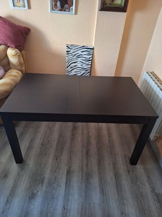 Mesa extensible comedor - marrón oscuro
