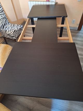 Mesa extensible comedor - marrón oscuro
