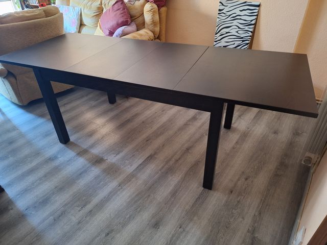Mesa extensible comedor - marrón oscuro