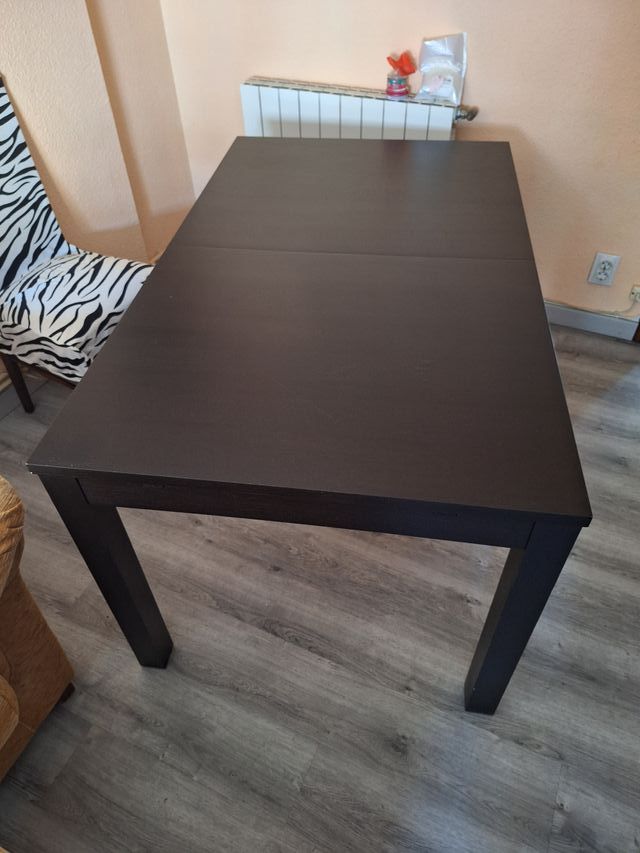 Mesa extensible comedor - marrón oscuro