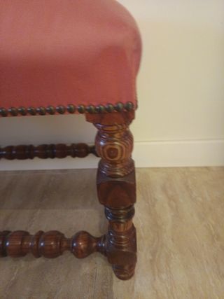 Banco descalzadora madera tallada