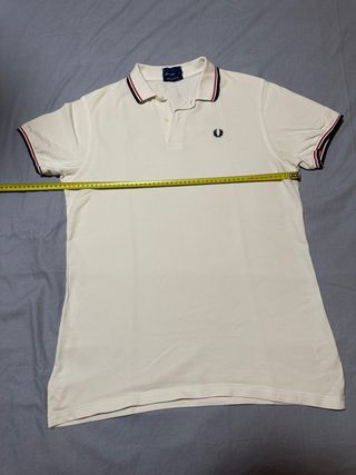 Polo Fred Perry blanco, pone XL, real L