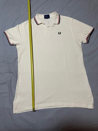 Polo Fred Perry blanco, pone XL, real L