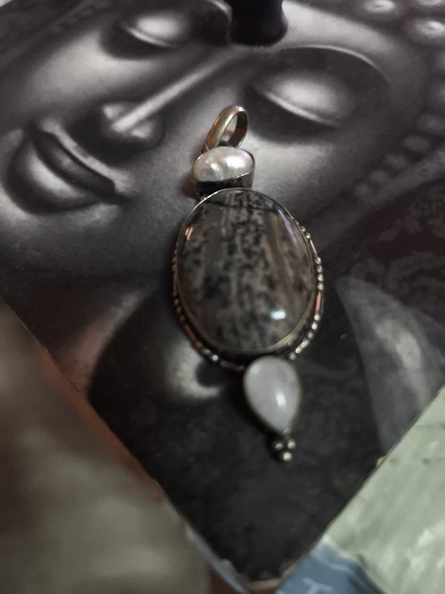 Colgante piedra natural plata