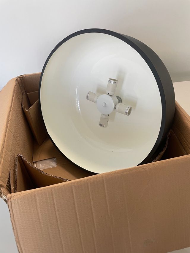 Lampara Trio Baron - Negra Mate