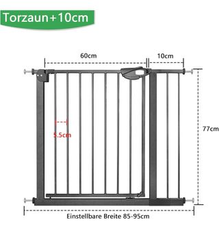 Puerta seguridad bebé/perro 85-95cm
sin taladro