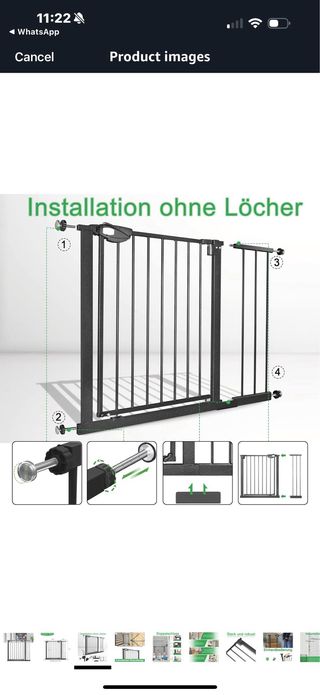 Puerta seguridad bebé/perro 85-95cm
sin taladro