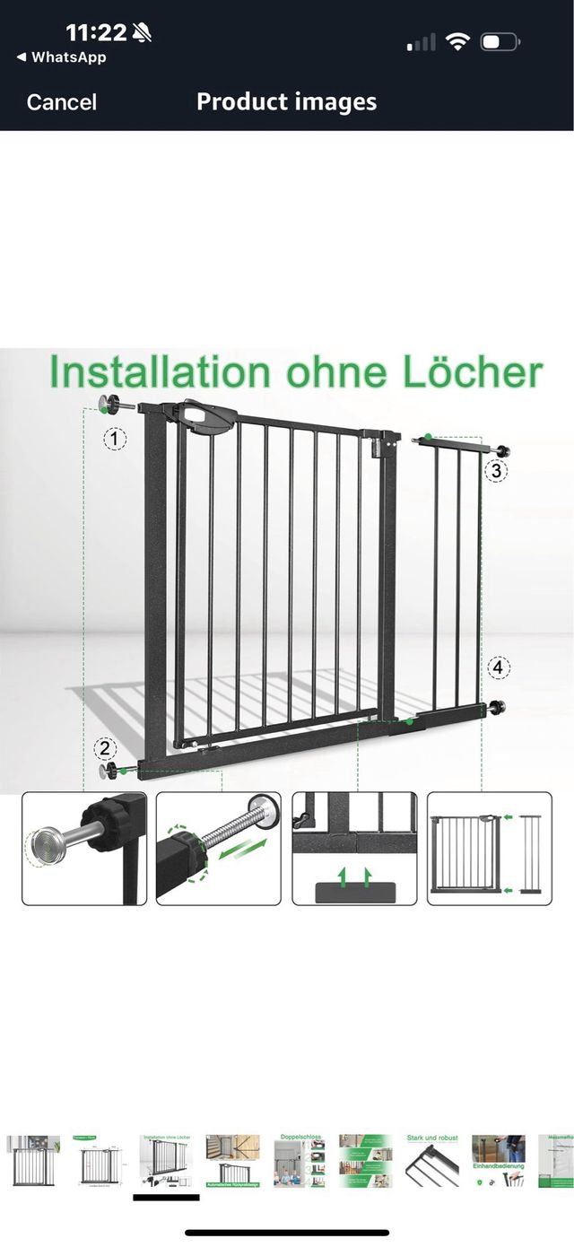 Porta di sicurezza per bebè/cani 85-95 cm senza trapano