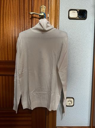 Jersey cuello alto PULL&BEAR blanco talla S