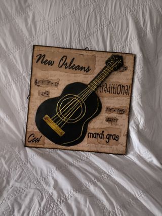 Cuadro metal guitarra Nueva Orleans