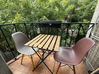 Mesa y sillas terraza - Madera y metal