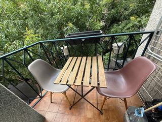 Mesa y sillas terraza - Madera y metal