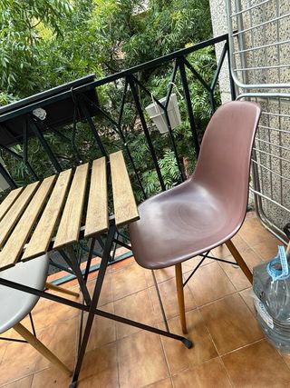 Mesa y sillas terraza - Madera y metal