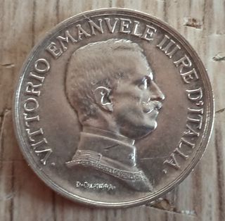 #1606 -Una Moneta 1 LIRA 1917 Argento Regno Italia