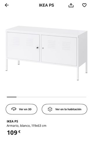 Dos armarios metálicos blancos Ikea.