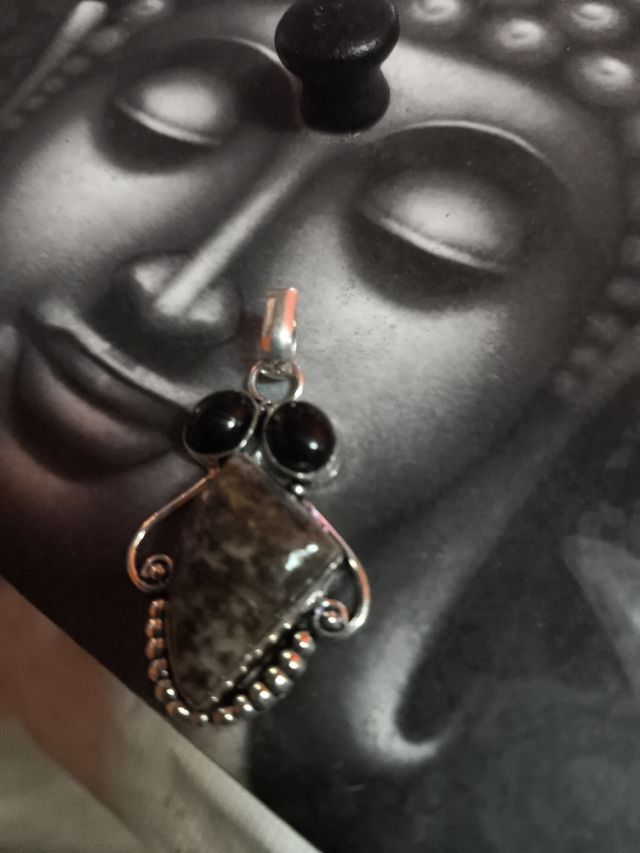 Colgante plata con piedra natural 