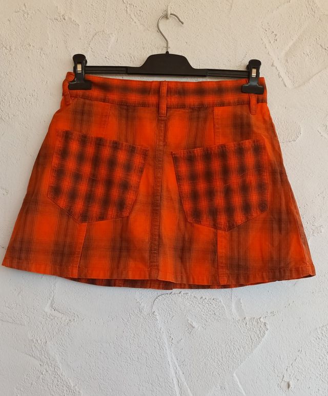 Mini falda pepe Jeans cuadros naranja S