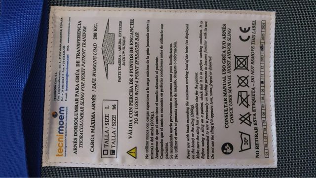 Arnés grúa paciente