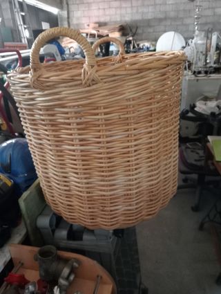 Cesta mimbre beige grande