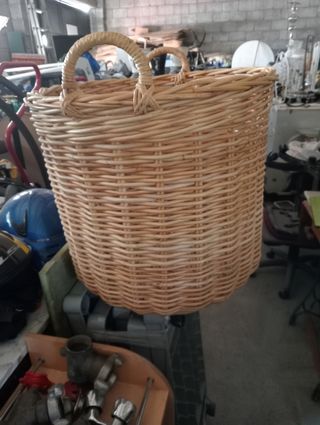 Cesta mimbre beige grande