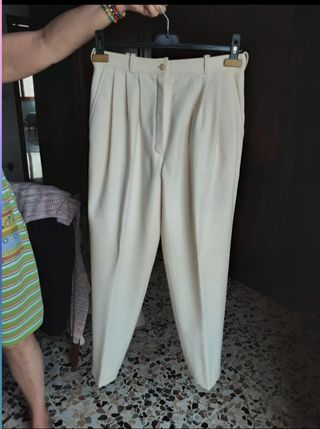 Pantaloni beige sartoriali