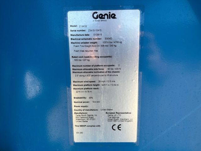 PLATAFORMA ARTICULADA DIESEL GENIE Z34/22 IC 

