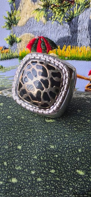 Anillo vintage plata & negro angelique 