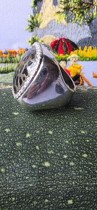 Anillo vintage plata & negro angelique 