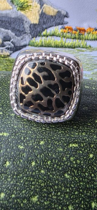 Anillo vintage plata & negro angelique 