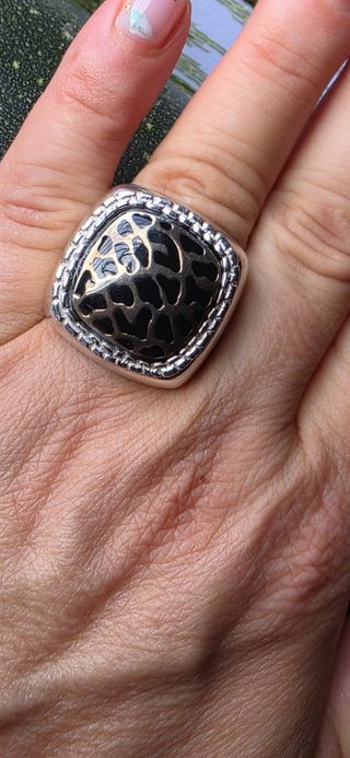 Anillo vintage plata & negro angelique 