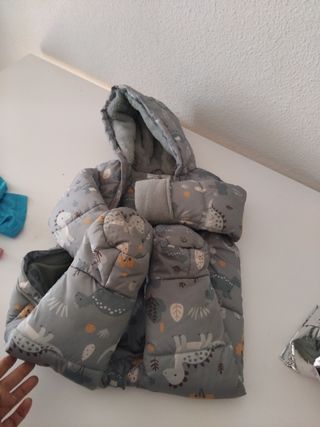 Mono bebé dinosaurios - gris/verde