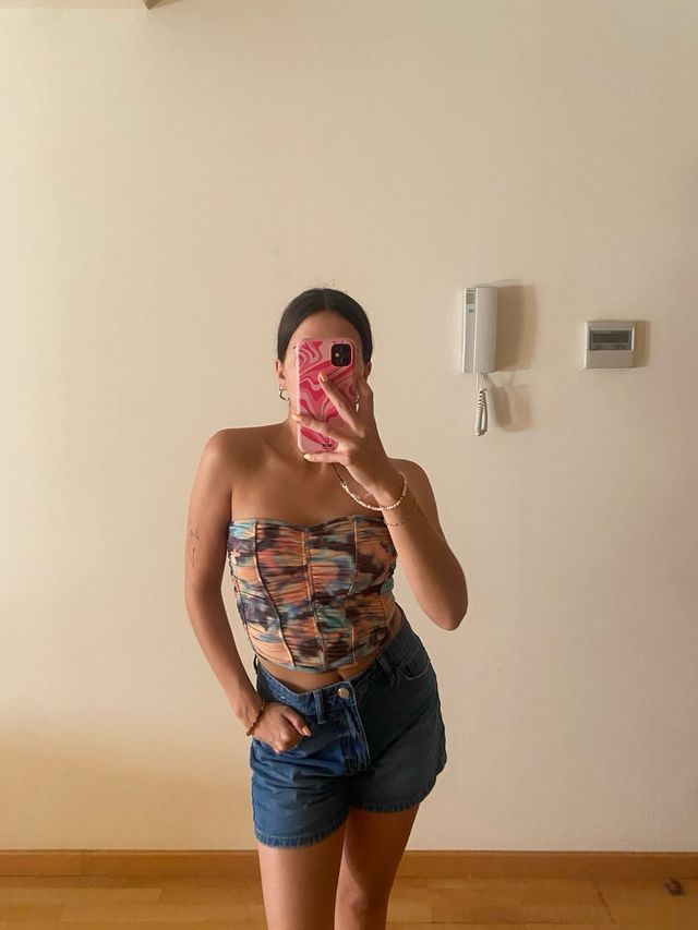 Top corsé multicolor