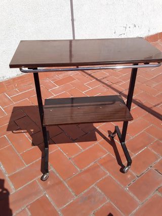 Mesa TV vintage - Madera y metal