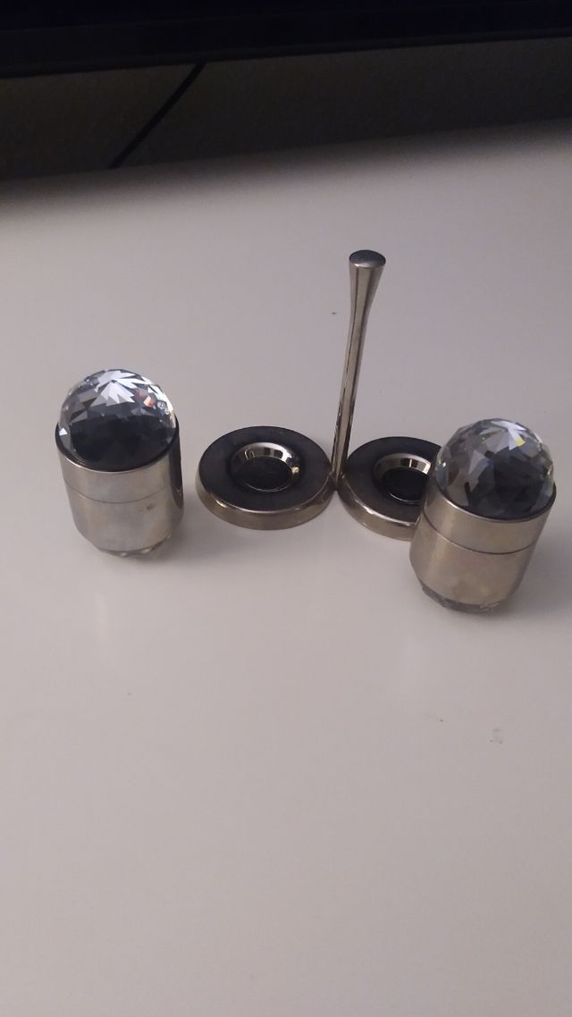 Juego pimentero y salero metal cristal