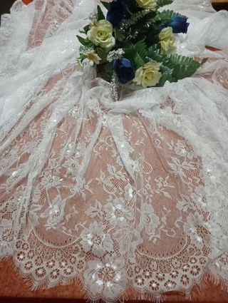 Tovaglia pizzo bianco 300x150cm