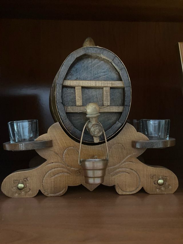 Mini Barril Vino Madera de decoración 