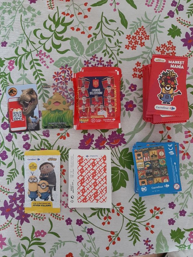 46 + 6 Sobres cromos Carrefour: Sticht, Minions,