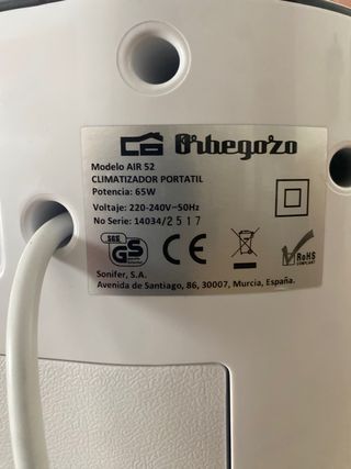 Climatizador ORBEGOZO Air 52 - Blanco