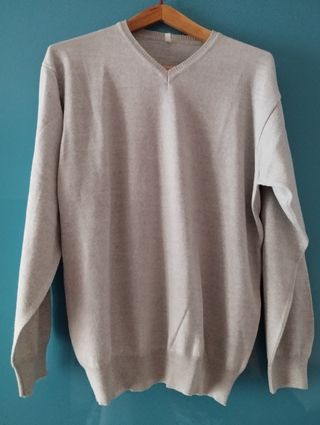 Pullover Uomo Grigio Lana Merino Tg.L