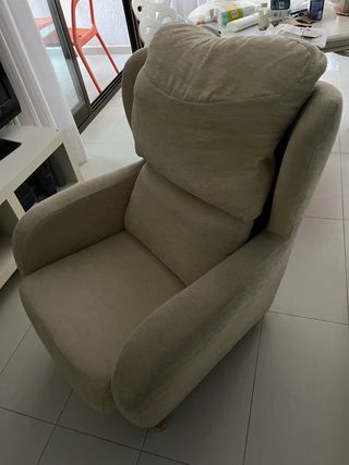 Butaca beige de tela