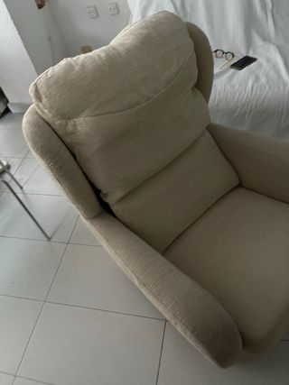 Butaca beige de tela